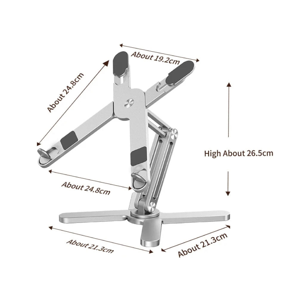 Support Réglable en Aluminium pour Ordinateur Portable avec Plateau Tournant à 360 Degrés