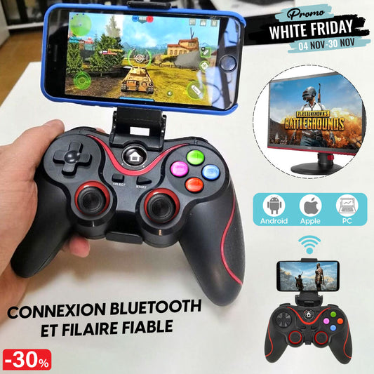 Manette De Jeu Sans Fil Pour Android, Ios, Téléphone Portable, Tv Et Ordinateur : Expérience Immersive Avec Double Vibration Et Batterie Rechargeable