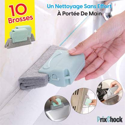 Mini Brosse De Nettoyage Polyvalente Pour Lacunes Des Fenêtres, Glissières Et Tous Coins Profond.