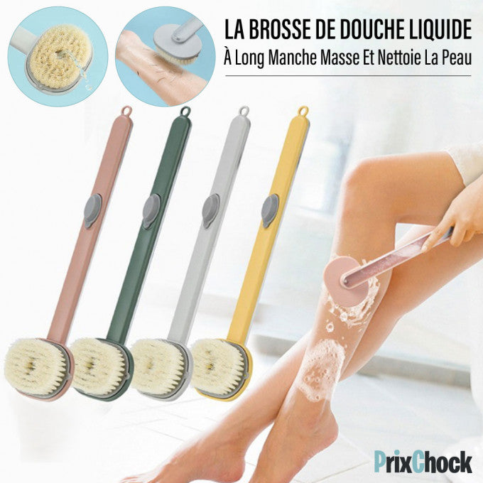 Brosse De Bain Avec Distributeur De Savon Pour Massage, Gommage Et Épuration De Peau