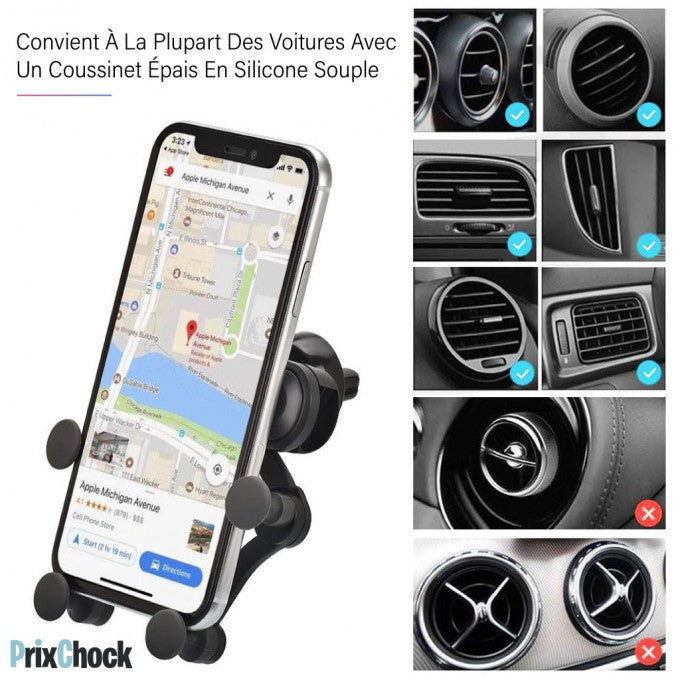 Support De Téléphone Universel Automatique Rétractable Pour Voiture À Rotation De 360°pour Tous Type De Téléphone, 1 Ère Qualité