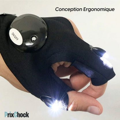 Gants À Lumière Intégrée Et Éclairage Idéal Pour Camping, Pêche De Nuit Et Travail Nocturne.