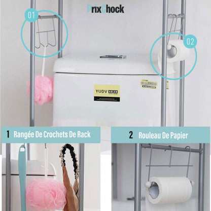 Organisateur De Rangement En Acier Inoxydable Pour Organiser Les Outils De Salle De Bain Avec Étagères.