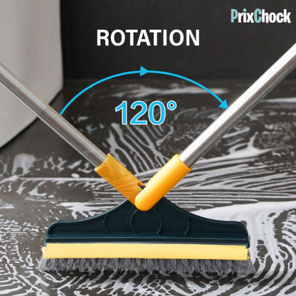 Brosse De Nettoyage 2 En 1 Avec Raclette En Caoutchouc Réglable En Forme De V Rotative À 120°