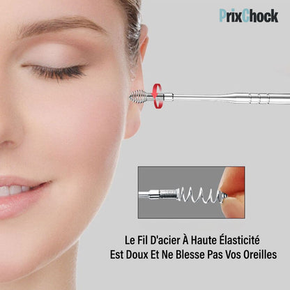 Ensemble De Nettoyeur De Cire D'oreille En Acier Inoxydable 360 °