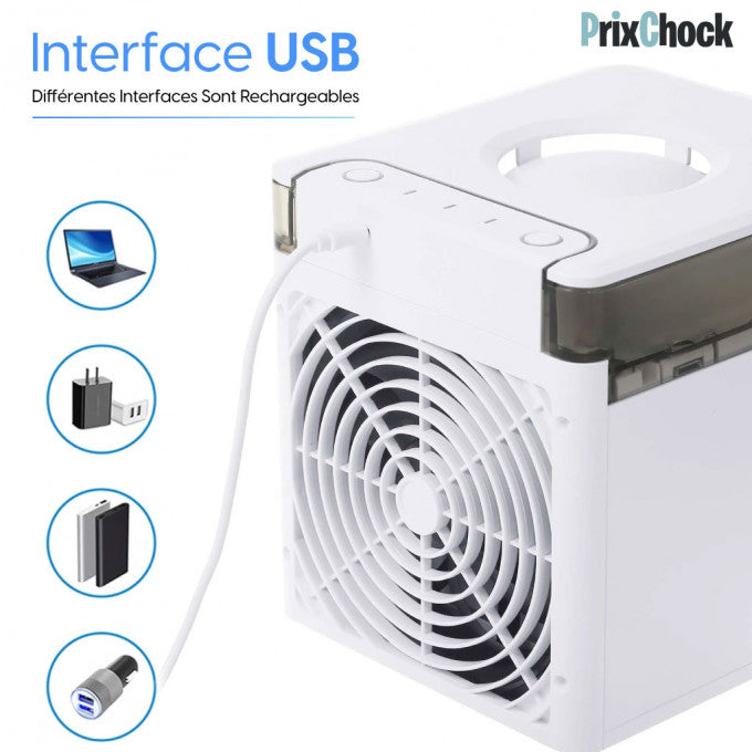 Mini Climatiseur Usb Portable Avec Ventilateur Pour Maison, Bureau Et Voiture.